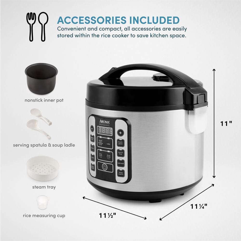 20-Cup Stainless Steel Digital Rice Cooker and Steamer