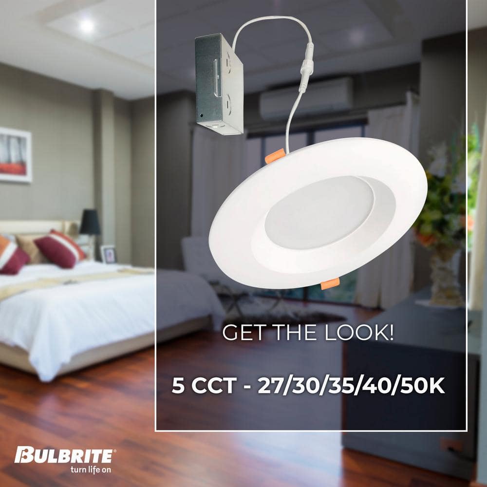 6-Inch White Aluminum Dimmable LED Recessed Lighting Kit