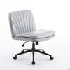 Winado Oil-Waxed Leather Seat Swivel Adjustable Office Chair in Gray K1G98000221