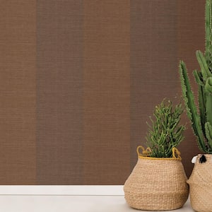 Yi Brown Textured Non-Pasted Grasscloth Paper Wallpaper