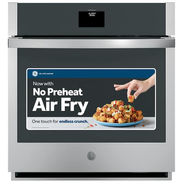GE 27 in. Single Smart Convection Wall Oven with No-Preheat Air Fry in Stainless Steel