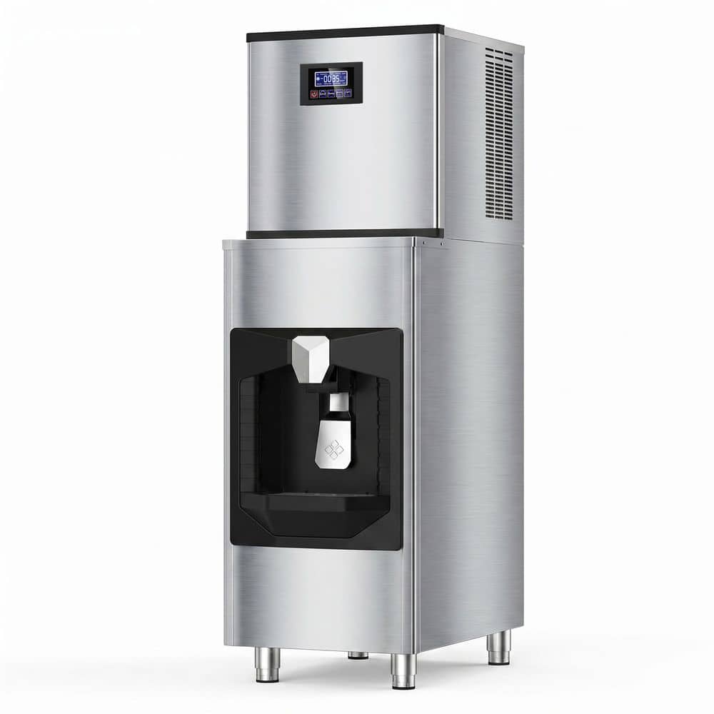 19.88 in. 280 lbs./Day Full Size Cube Commercial Freestanding Ice Maker in Stainless Steel with Auto Ice Dispensing