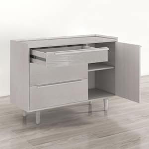 Modern Gray Storage Cabinet 3-drawer 16.9 in. Wide Dresser without Mirror for bedroom