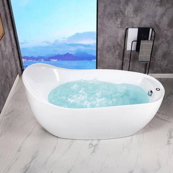 67 in. Corner Jetted Bathtub with Hot Bath & Bubbles Massage, 110v, 9