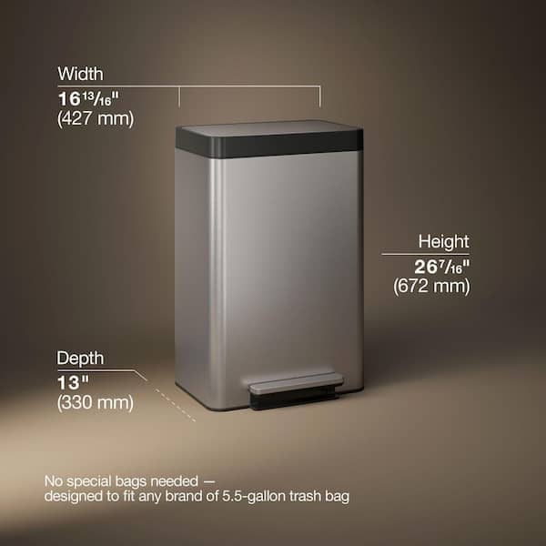 KOHLER Dual 5.5 Gal. Stainless Steel Compartment Trash Can K-20956