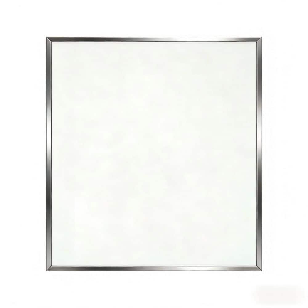 36 in. W x 36 in. H Framed Square Wall-Mounted Double Beveled Frame Bathroom Vanity Mirror, Brushed Nickel price history on PriceWatchPro