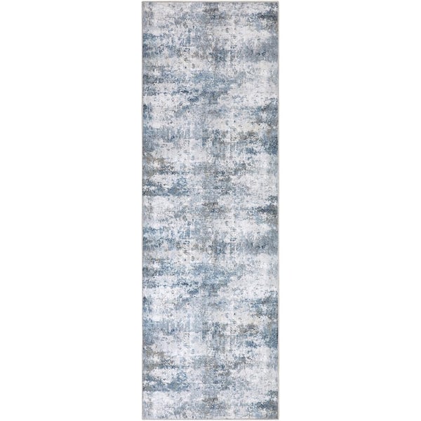HaiiMeid Morning Blue 2 ft. x 8 ft. Modern Abstract Area Rug
