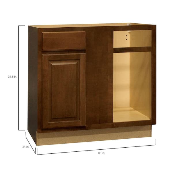 Hampton Bay 15 in. W x 24 in. D x 34.5 in. H Assembled Base Kitchen Cabinet  in Unfinished with Recessed Panel KB15-UF - The Home Depot