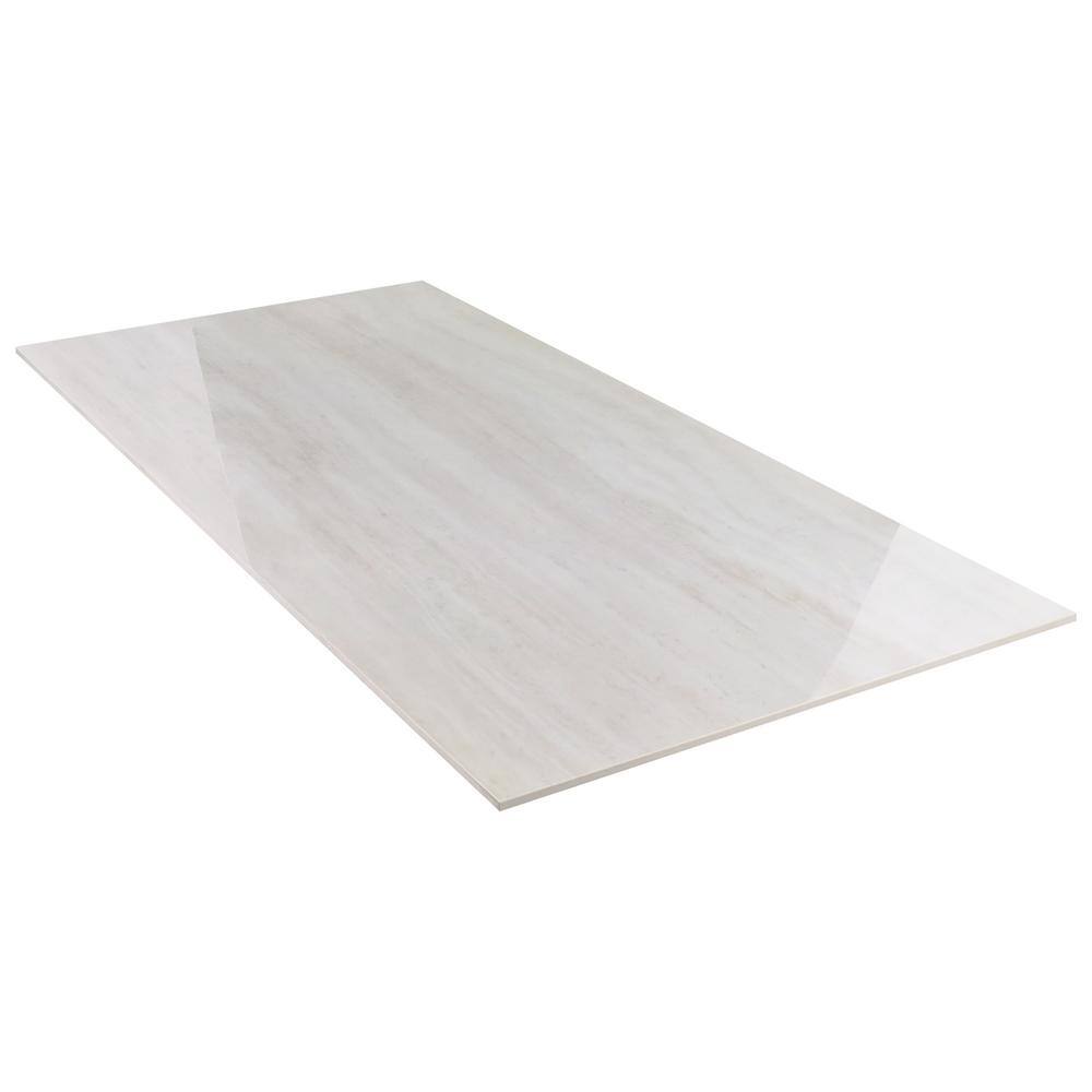 Atlanta Large Format White Polished Porcelain Floor and Wall Tile