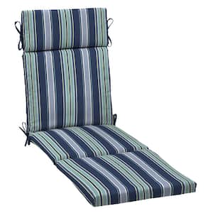21 in. x 72 in. Outdoor Chaise Lounge Cushion in Sapphire Aurora Blue Stripe