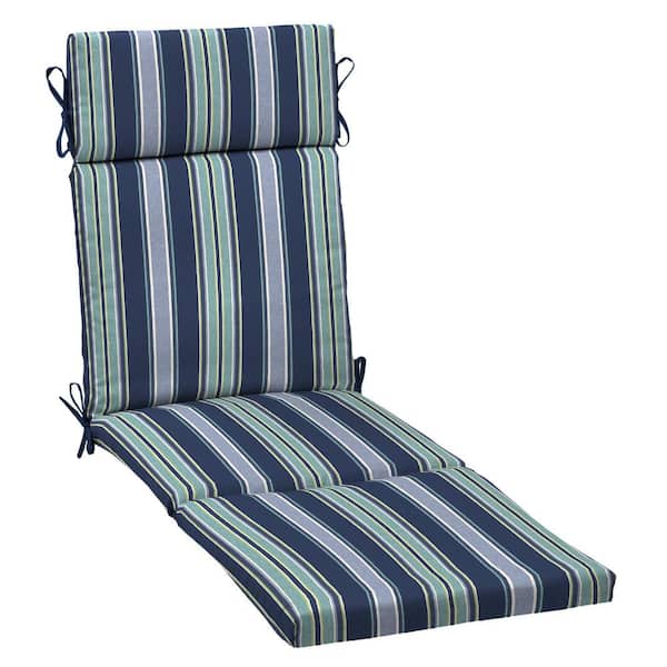 ARDEN SELECTIONS 21 in. x 72 in. Outdoor Chaise Lounge Cushion in Sapphire Aurora Blue Stripe