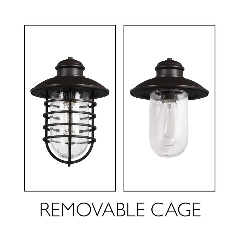 Bronze Industrial Mini Pendant Light with Clear Glass Shade