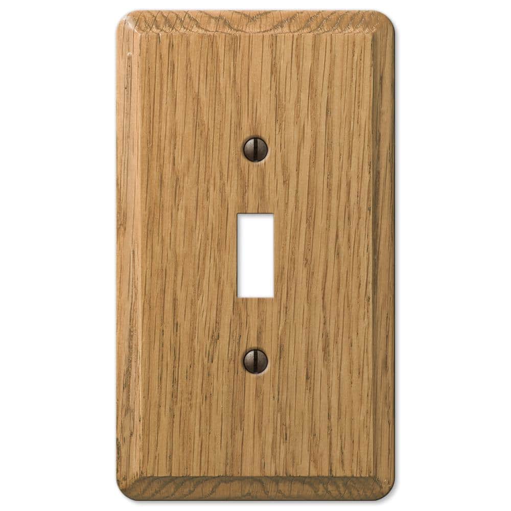 Amerelle Light Oak 1-Gang Toggle Wood Wall Plate