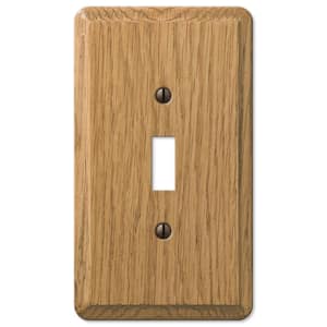 Contemporary 1 Gang Toggle Wood Wall Plate - Light Oak