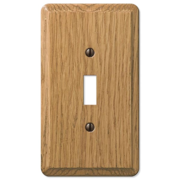AMERELLE Contemporary 1 Gang Toggle Wood Wall Plate - Light Oak