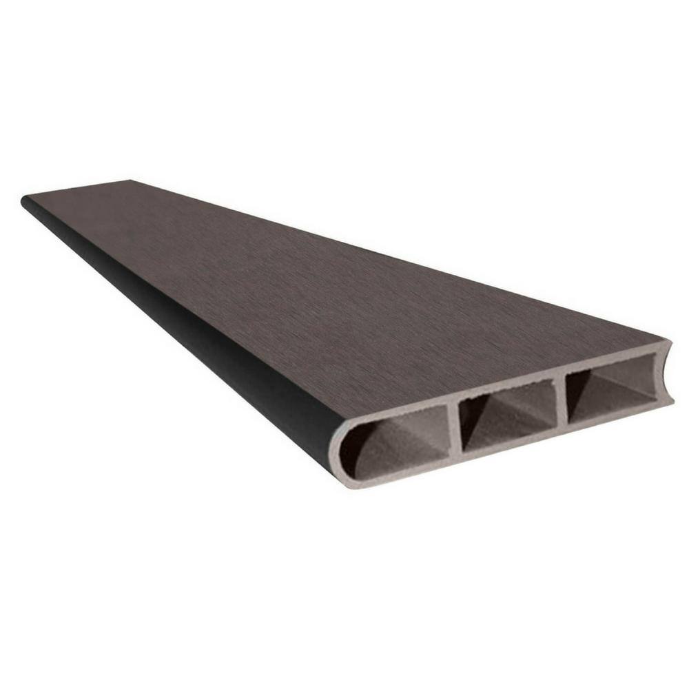 Weathered Wood Composite Raised Garden Bed with Black Brackets