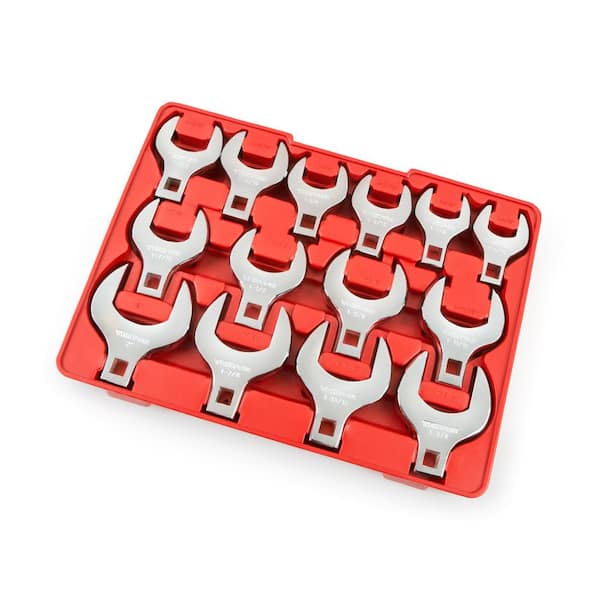 TEKTON 1/2 in. Drive 1-1/16 - 2 in. Crowfoot Wrench Set (14-Piece 
