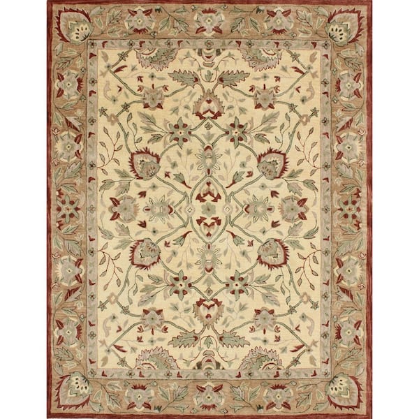 Antiquity 9 ft. x 12 ft. Rust/Ivory Forest Medallion Area Rug