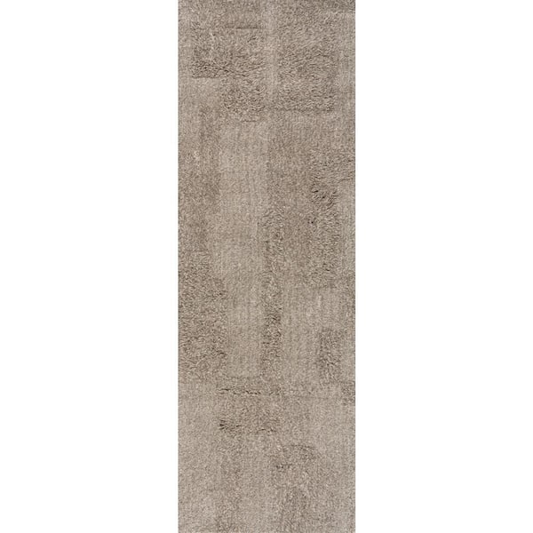 Flaviana Modern Solid Wool Area Grey 3 ft. x 8 ft. Indoor Runner Rug