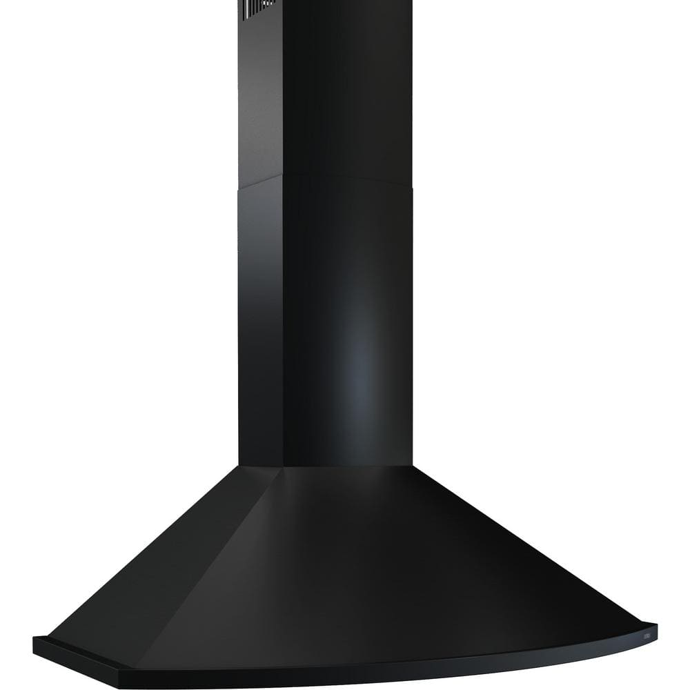 Savona Black Stainless Steel Wall Mount Range Hood with LED Lights