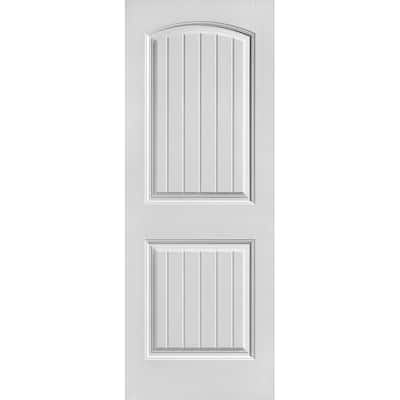30 in. x 80 in. Cheyenne Smooth 2-Panel Camber Top Plank Solid Core Primed Composite Interior Door Slab