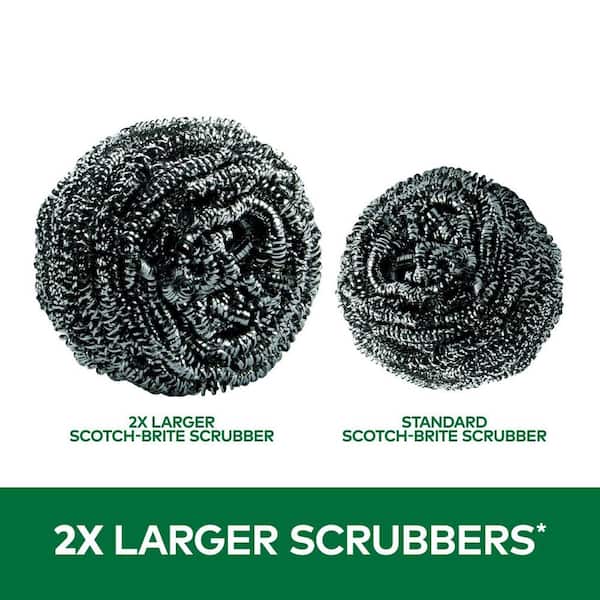 3M Scotch-Brite 2 in. x 2 in. Stainless Steel Scrubbers (16-Pack 