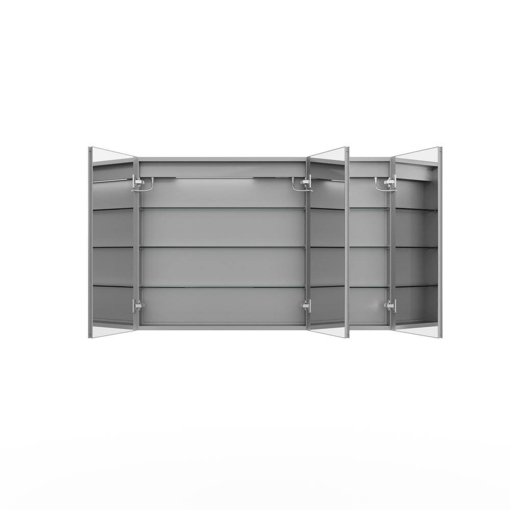48'' x 32'' Silver Aluminum LED Medicine Cabinet with Mirror