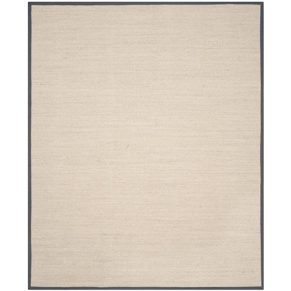 SAFAVIEH Natural Fiber Marble/Dark Gray 11 ft. x 15 ft. Woven Border Area Rug