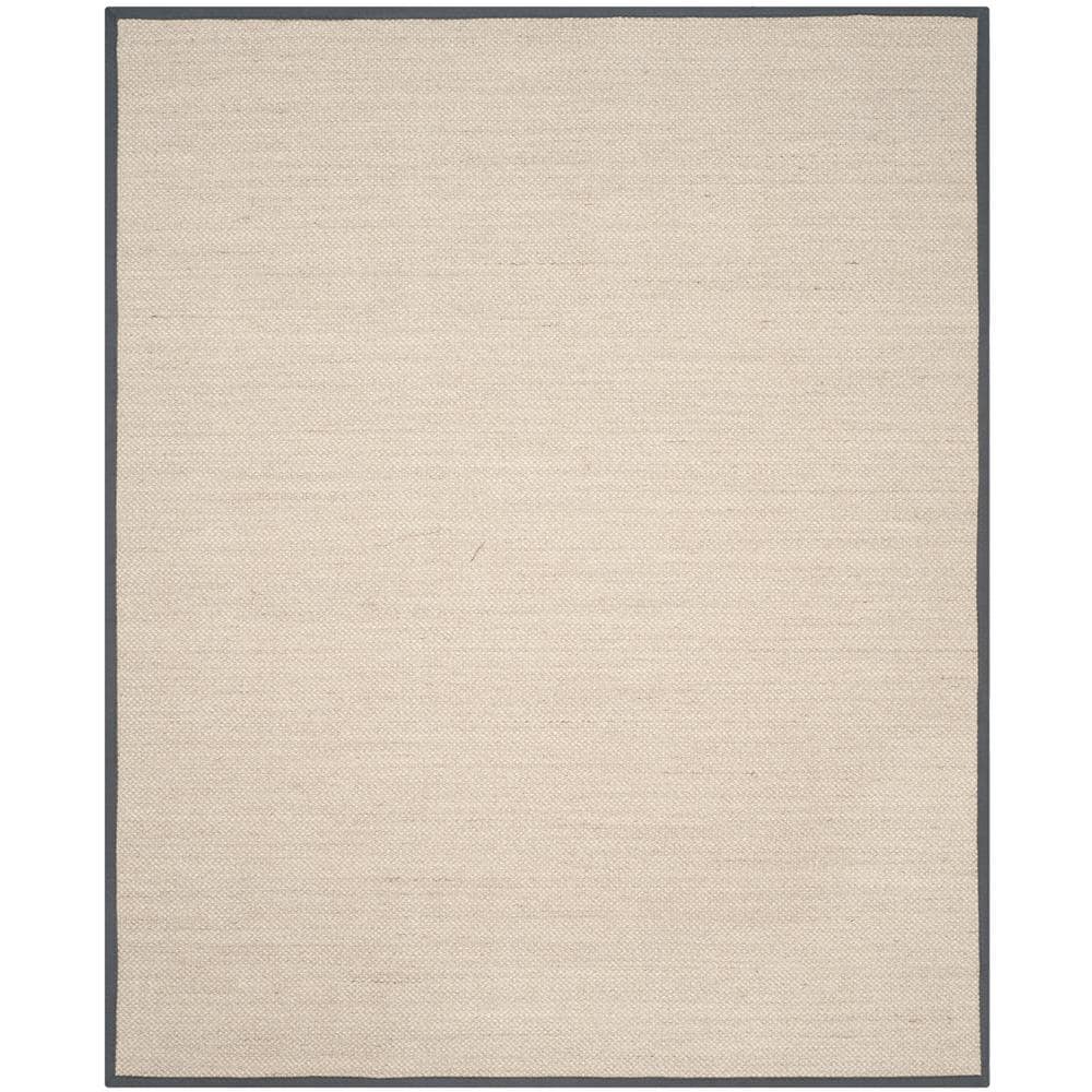Handwoven Beige Natural Fiber 9' x 12' Rectangular Area Rug