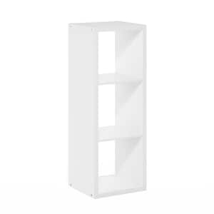 Cubicle 43.98 in. Tall White Wood 3-Cube Bookcase