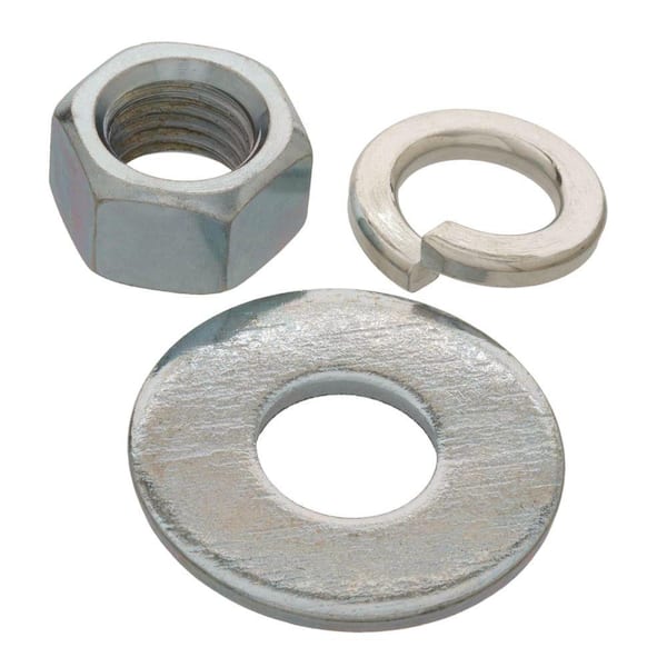 30-Piece Washers and Lock Washers Everbilt 1/4 in Zinc-Plated Nuts 