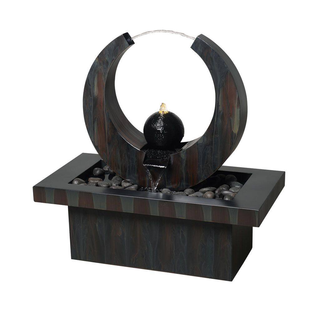Outdoor Metal Fountain with LED Lights - Rusty Gray price history on PriceWatchPro