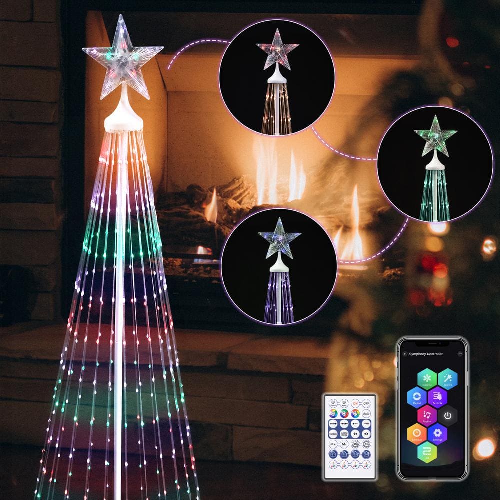 Wonline Color Changing Christmas Tree Lights 370 Bulbs Light 6 ft ...