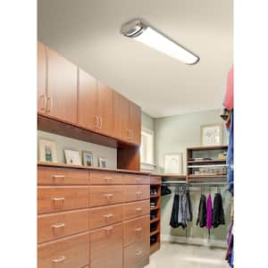 4 ft. Brushed Nickel Matte Black End Caps 5250 Lumens Integrated LED Wraparound Light Adjustable CCT Night Light Feature