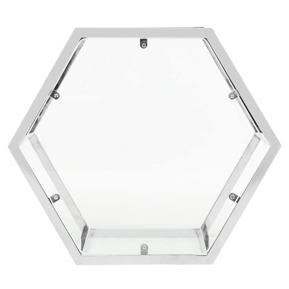 Teagan Chrome Hexagonal Glass End Table
