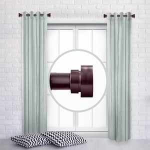 12 in. - 20 in. Single Curtain Rod in Mahogany with Finial