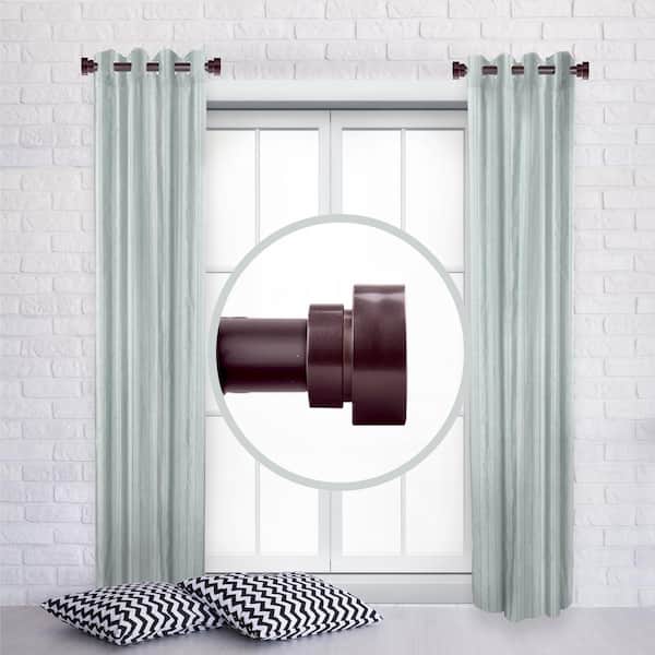 12 in. - 20 in. Single Curtain Rod in Mahogany with Finial