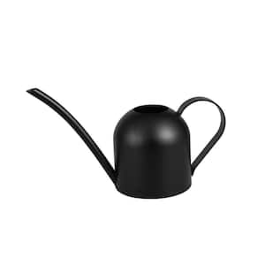 0.25 Gal. 450 ml Black Stainless Steel Watering Can with Long Spout Rainwater Harvesting System