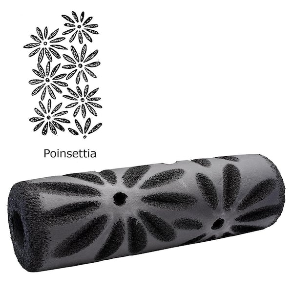 9 in. Poinsettia Textured Foam Roller Cover