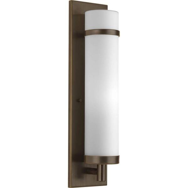 Progress Lighting 1-Light Antique Bronze Fluorescent Wall Sconce with Opal Etched Glass
