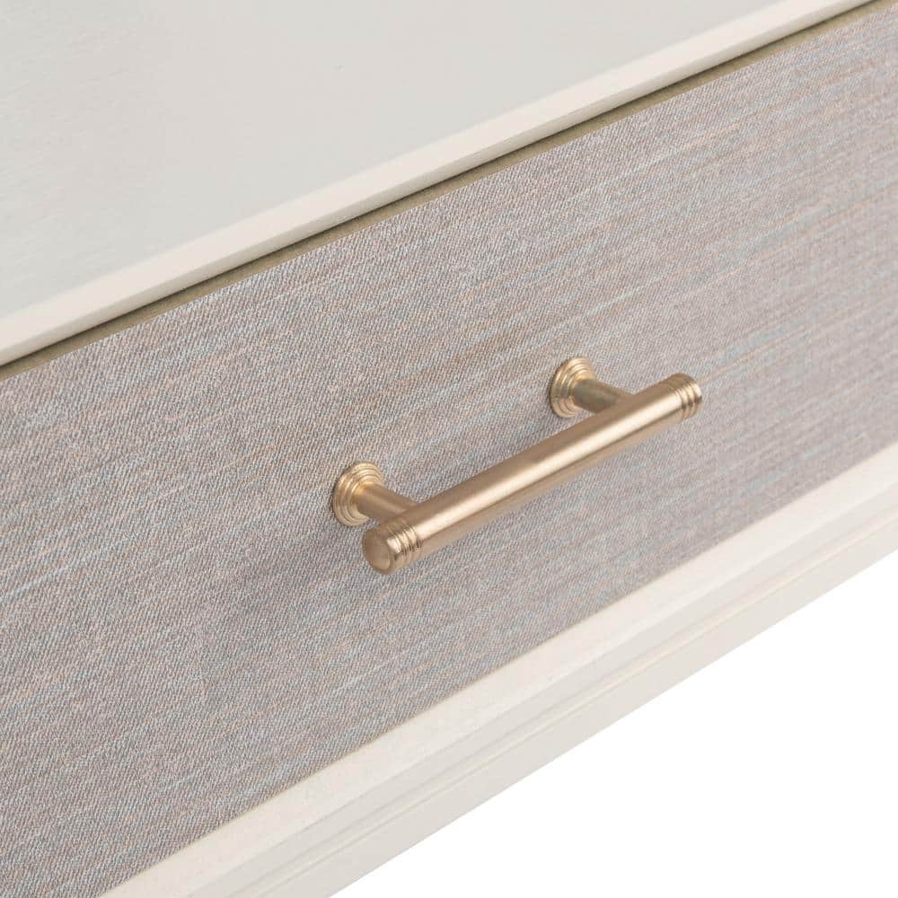 Estella White 40" Modern Console Table with 2 Drawers and Metal Accents