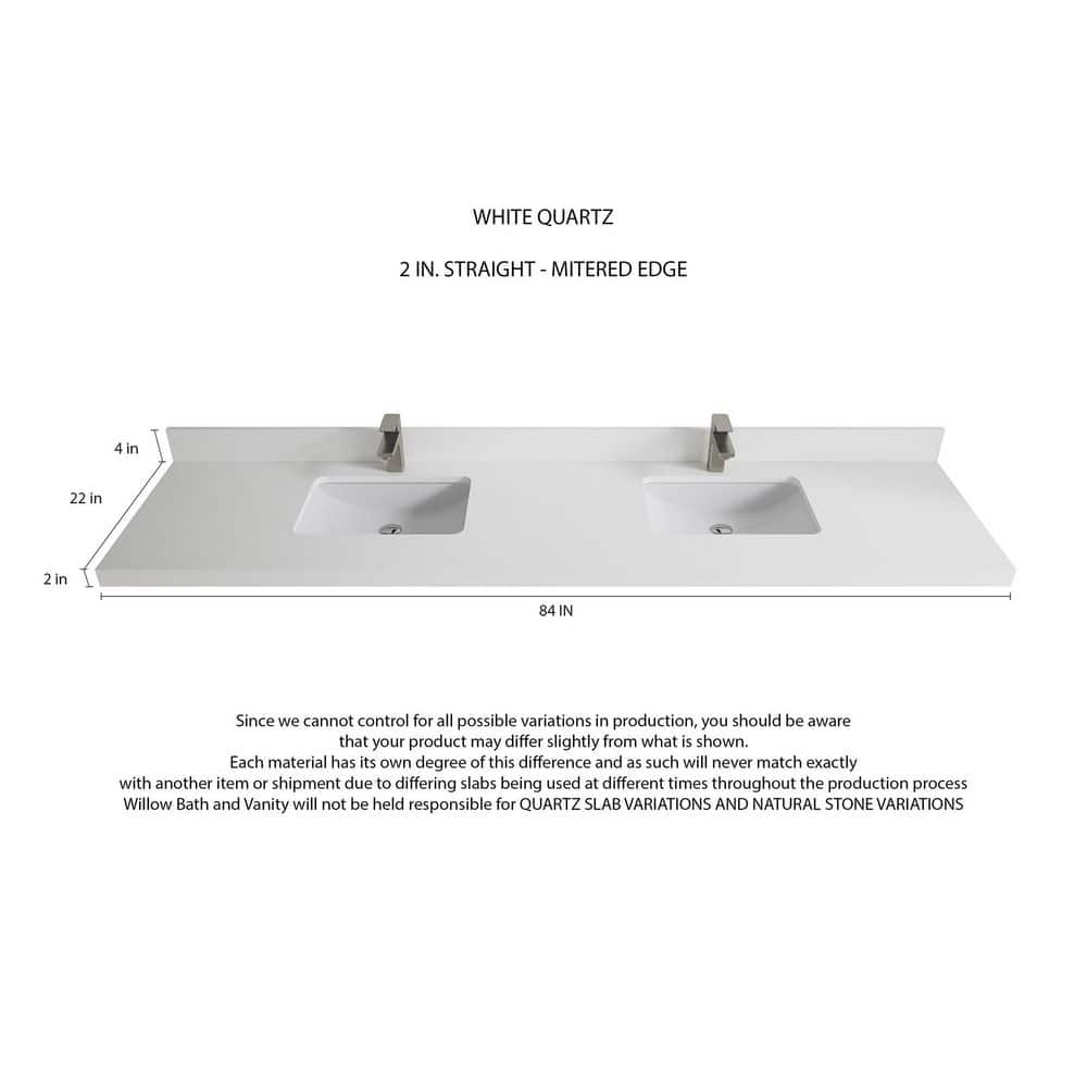 Elizabeth Light Brown Teak Double Bathroom Vanity with White Quartz Top