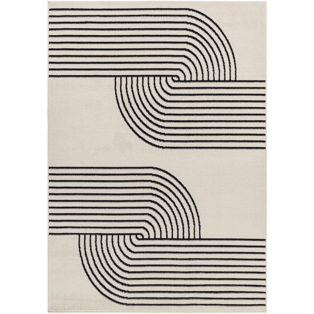 Pisa Cream/Black 5 ft. x 7 ft. Indoor Area Rug price history on PriceWatchPro