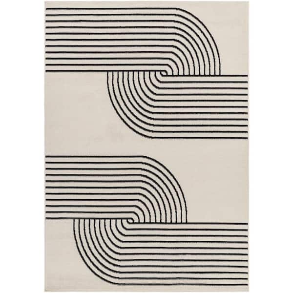 Pisa Cream/Black 5 ft. x 7 ft. Indoor Area Rug