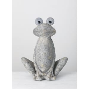 24 in. Gray Frog Statue
