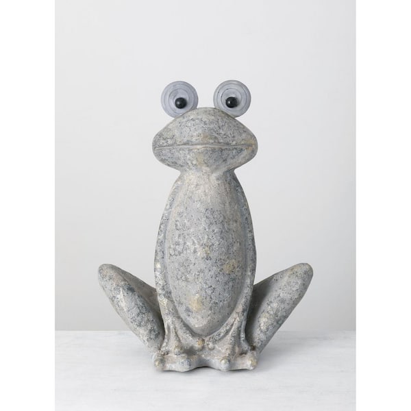 SULLIVANS 24 in. Gray Frog Statue