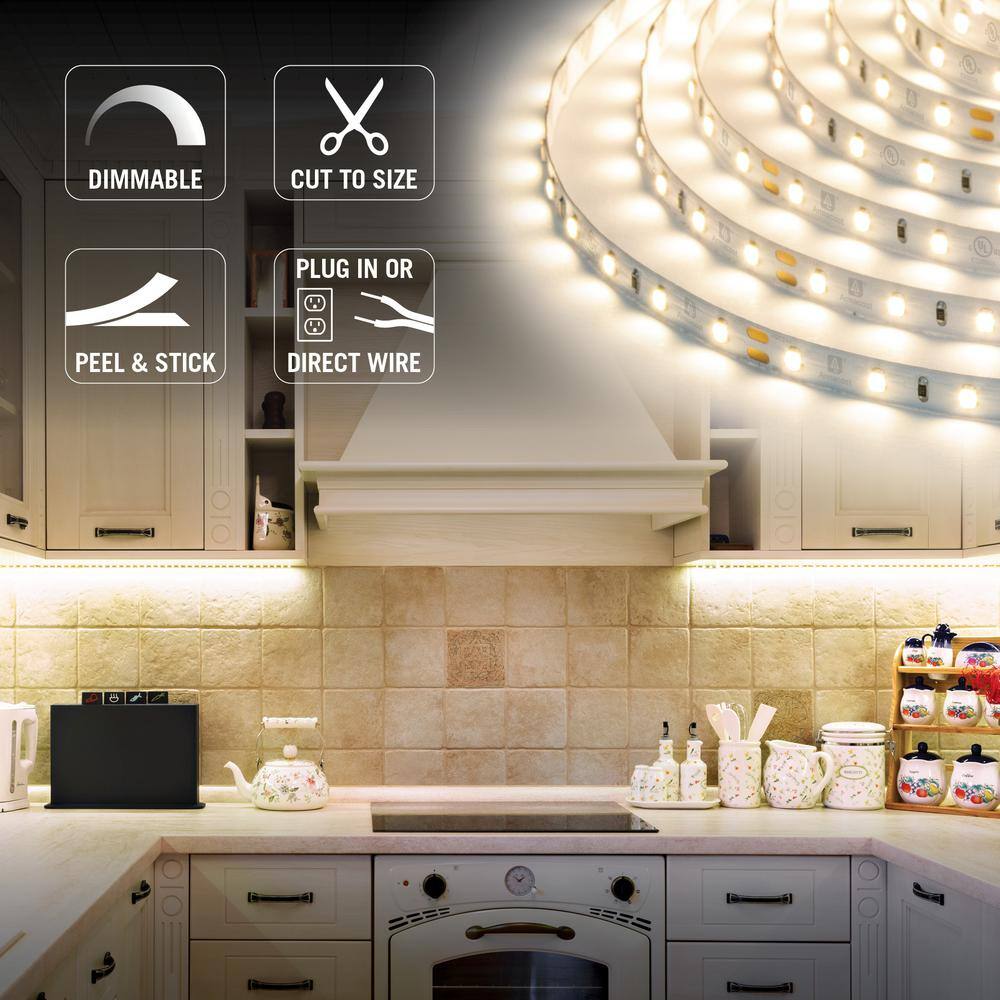 16.4 ft Soft White Dimmable LED Tape Light Kit