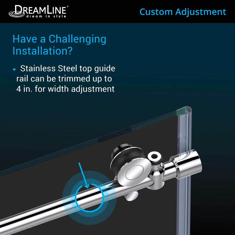 Modern Frameless Sliding Shower Enclosure with Clear Glass and Oil Rubbed Bronze Hardware