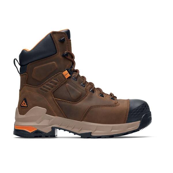 Ace Men's Redrock Water Resistant 8 in. Work Boots - Composite Toe- Brown Size 7(M)