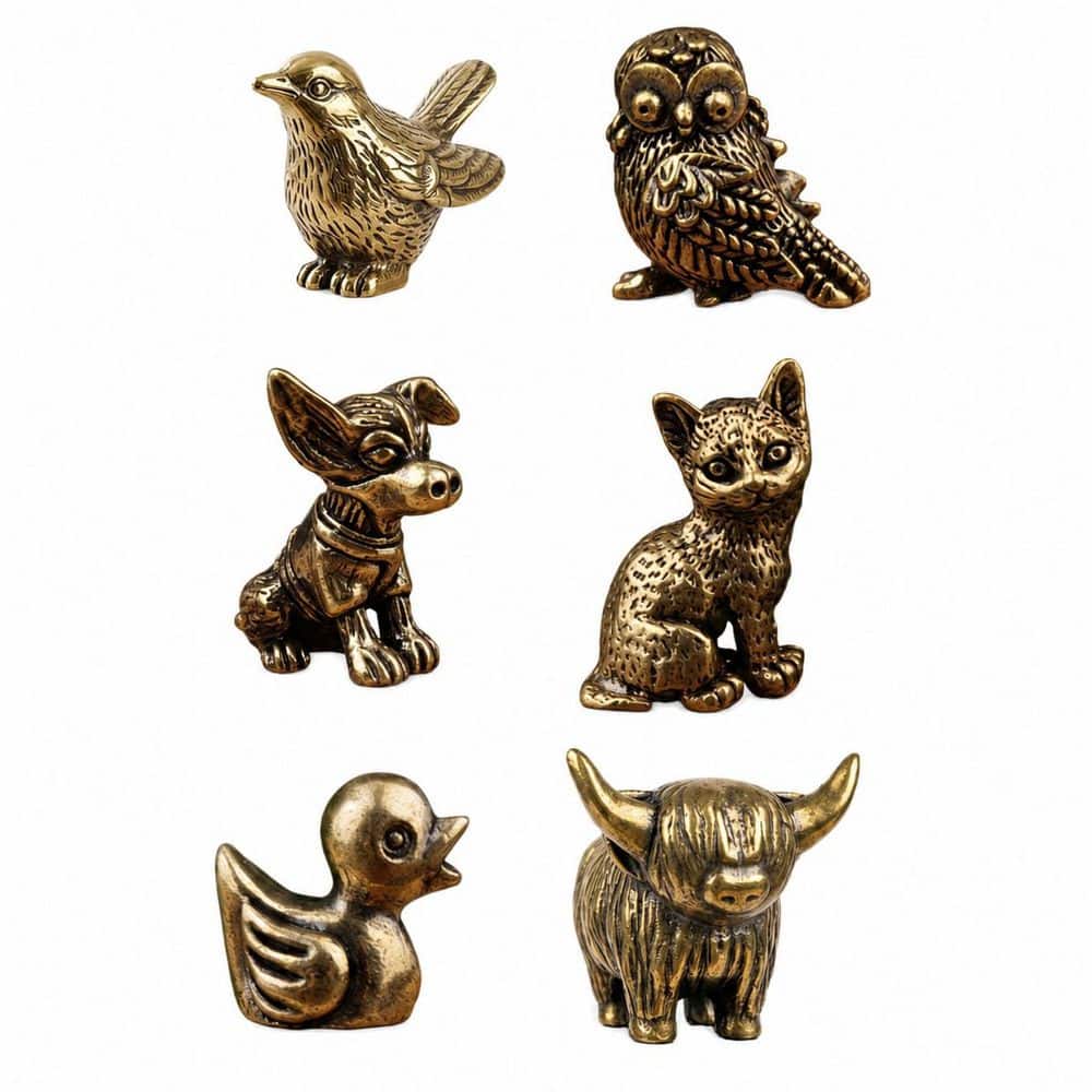 Solid Brass Magnetic Animal Hinge Toppers Vintage Decorative Door Accessories for Home Doors (6-Pack) price history on PriceWatchPro
